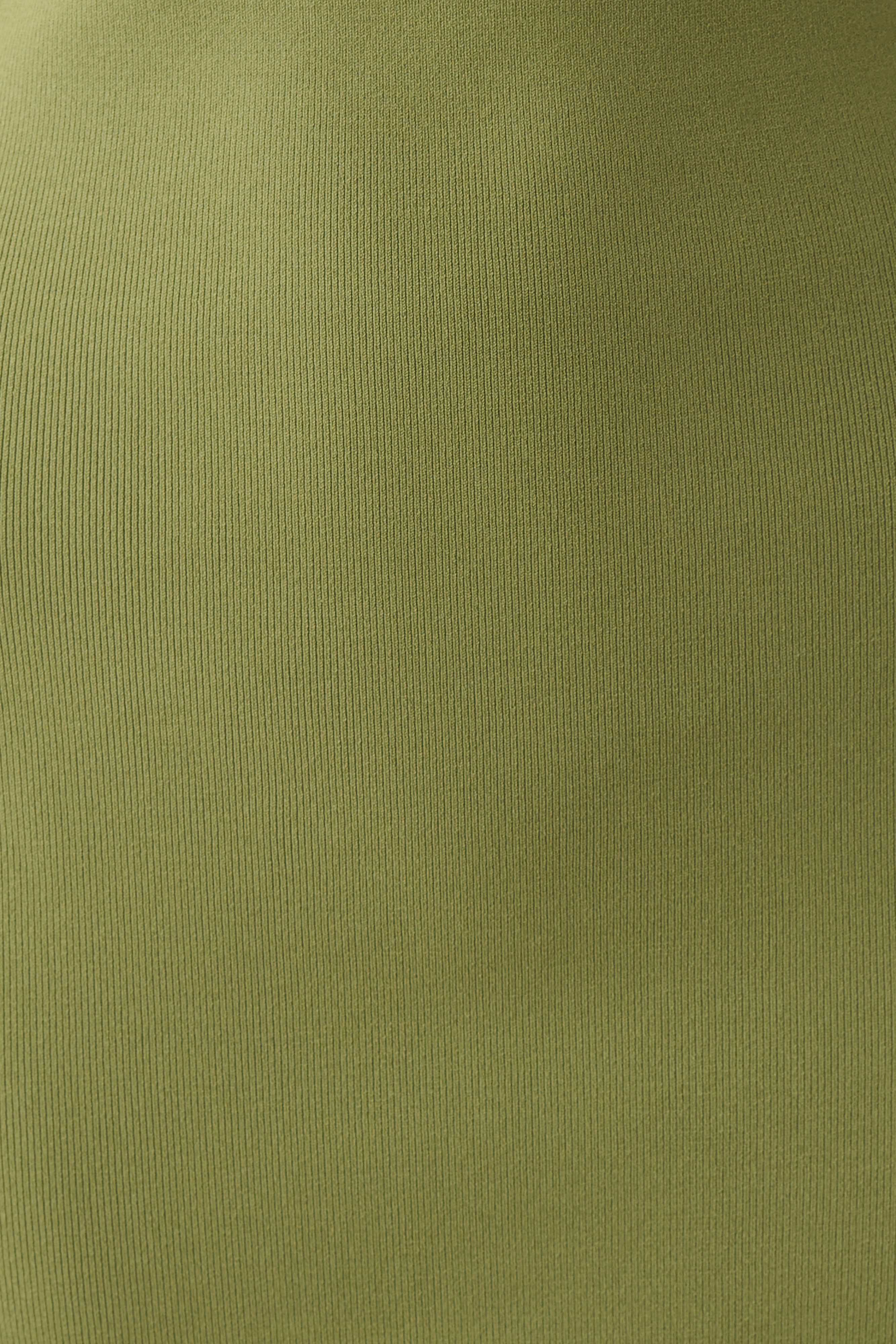 Leah Racer Back Knee Length Knit Dress - Olive