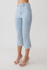 Mary Denim Capris - Light Blue