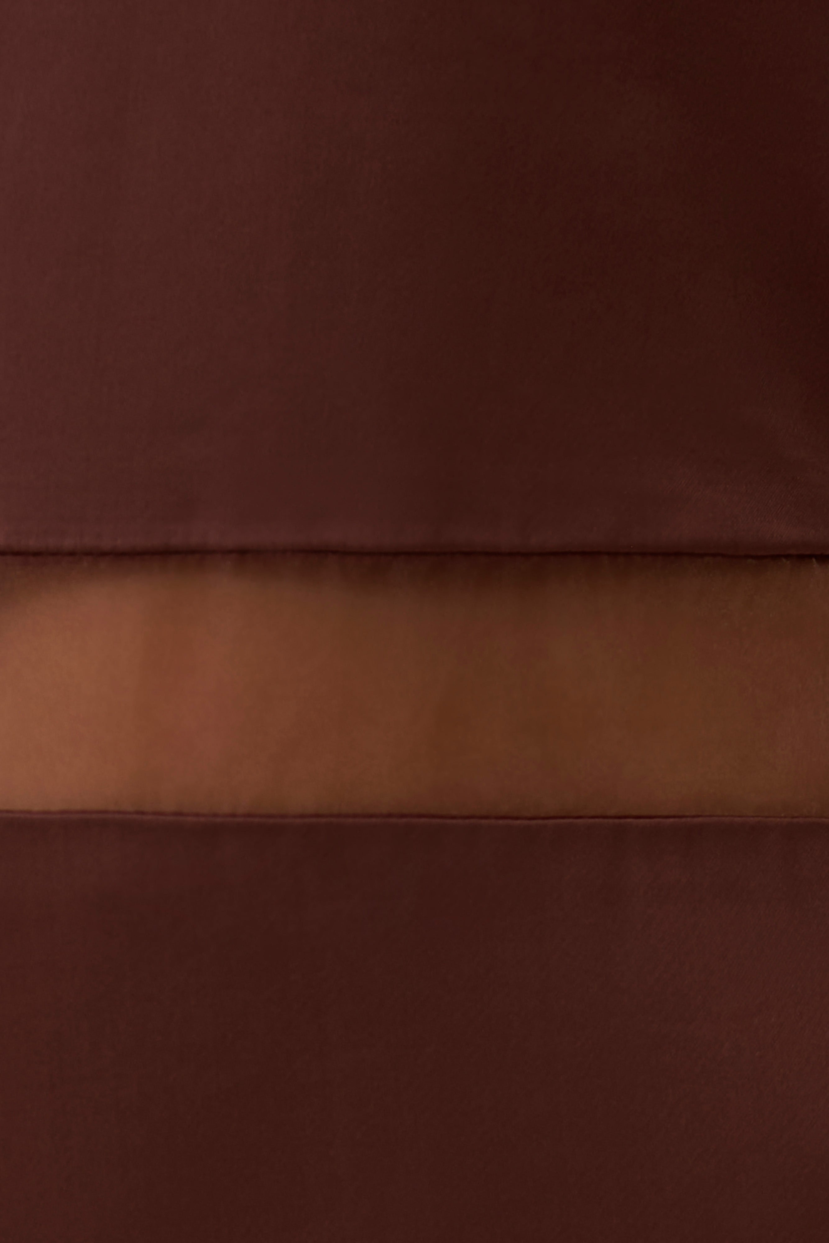 Priscilla Sheer Halter Midi Dress - Dark Chocolate