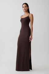 Erve Peached Jersey Maxi Dress - Chocolate