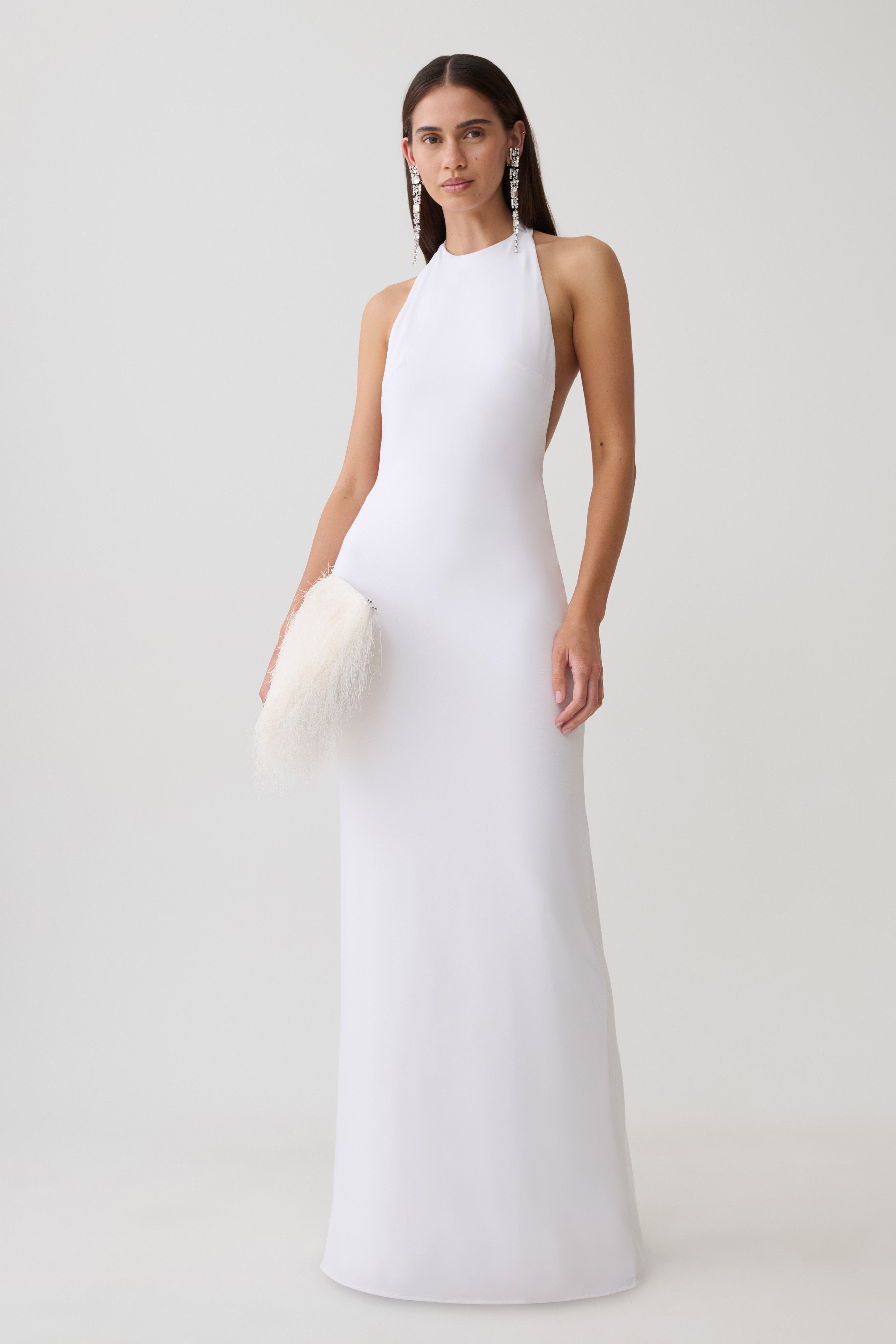 Halley Back T-Strap Maxi Dress - White