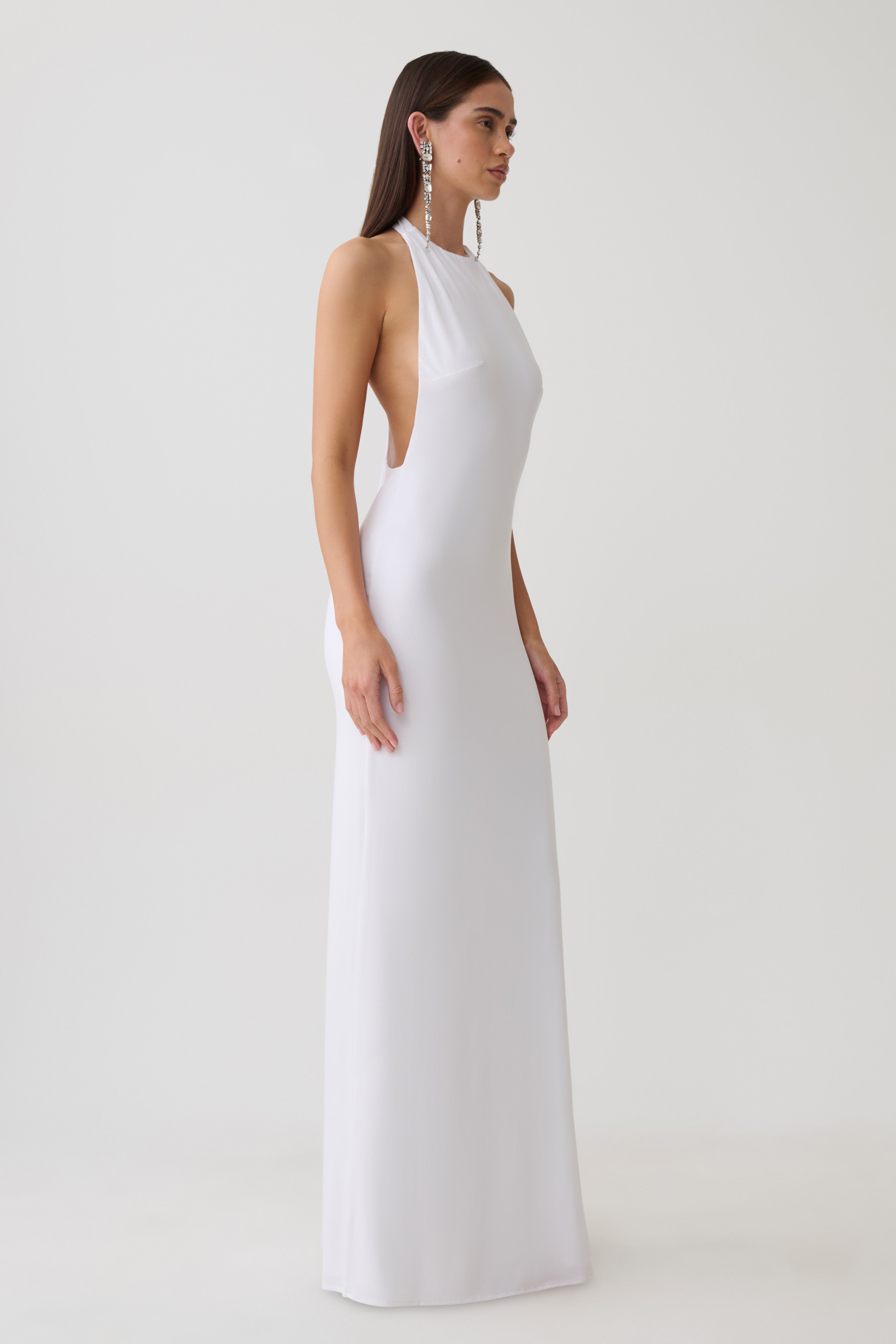 Halley Back T-Strap Maxi Dress - White