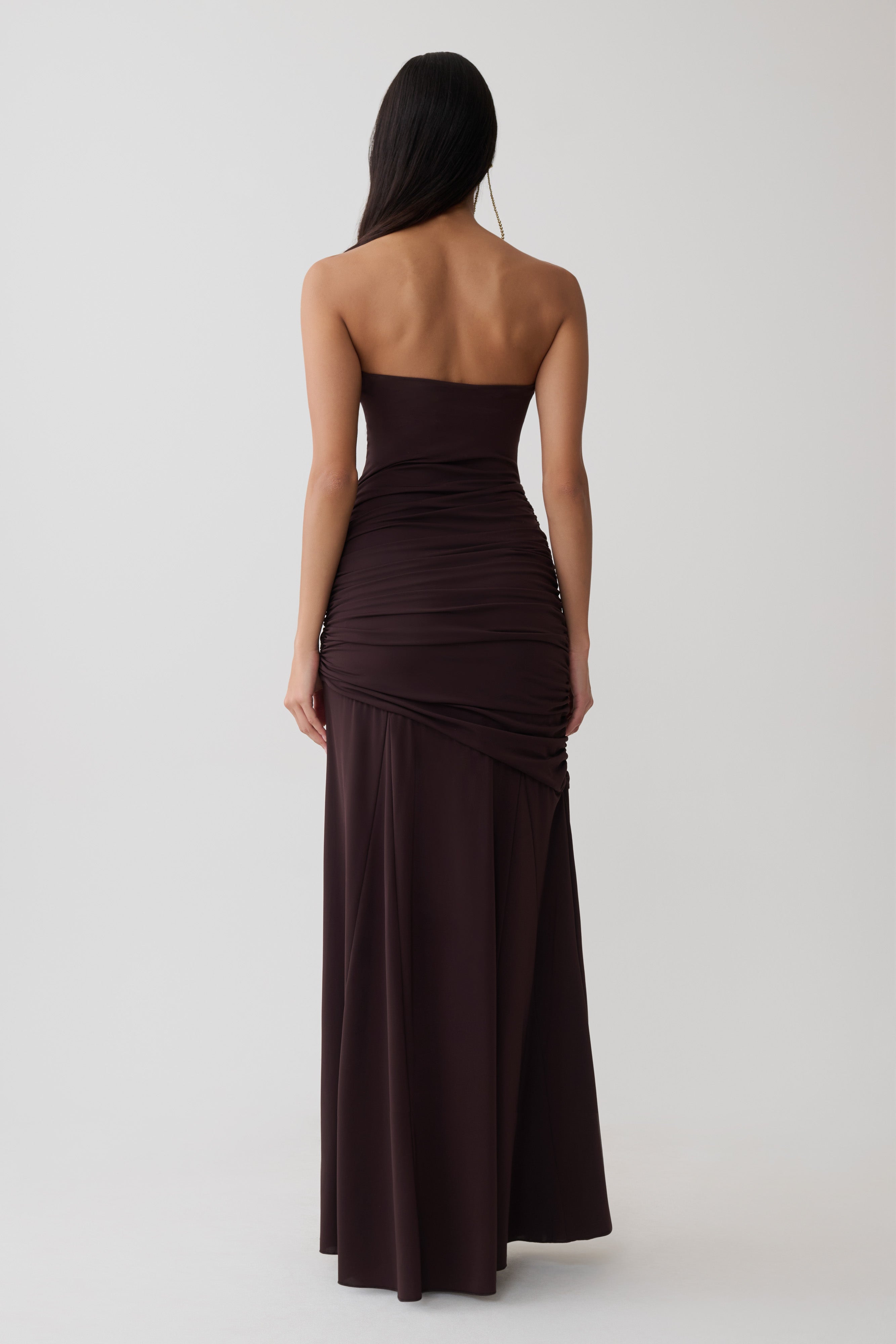 Kaiydo Gathered Centre Wire Maxi Dress - Chocolate