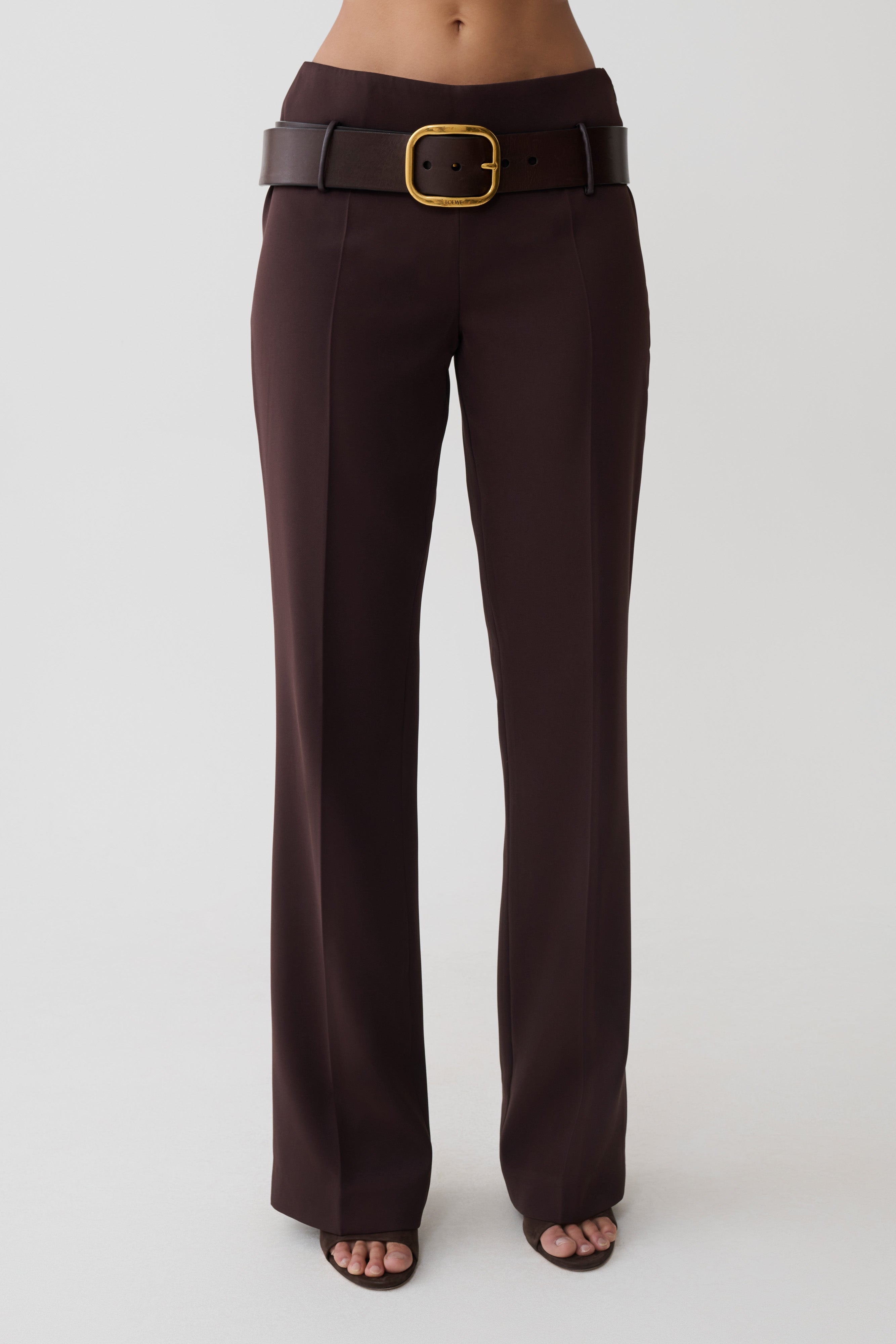 Brooke Straight Leg Suiting Pant - Burgundy