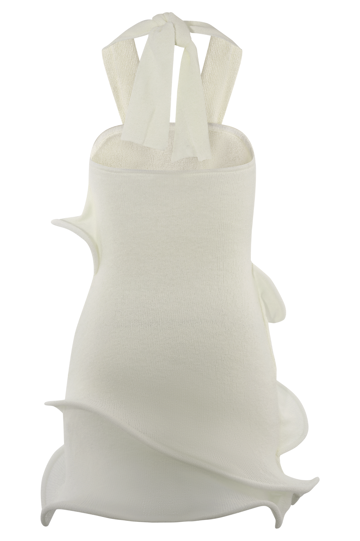 Caprice Halter Knit Mini Dress - White