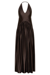 Cypress Halter Maxi Dress - Chocolate