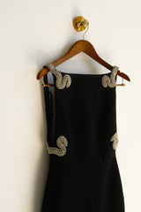 Lorde Embellished Crepe Maxi Dress - Black