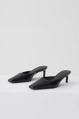 Stevie Pointed Square Toe Mule - Black