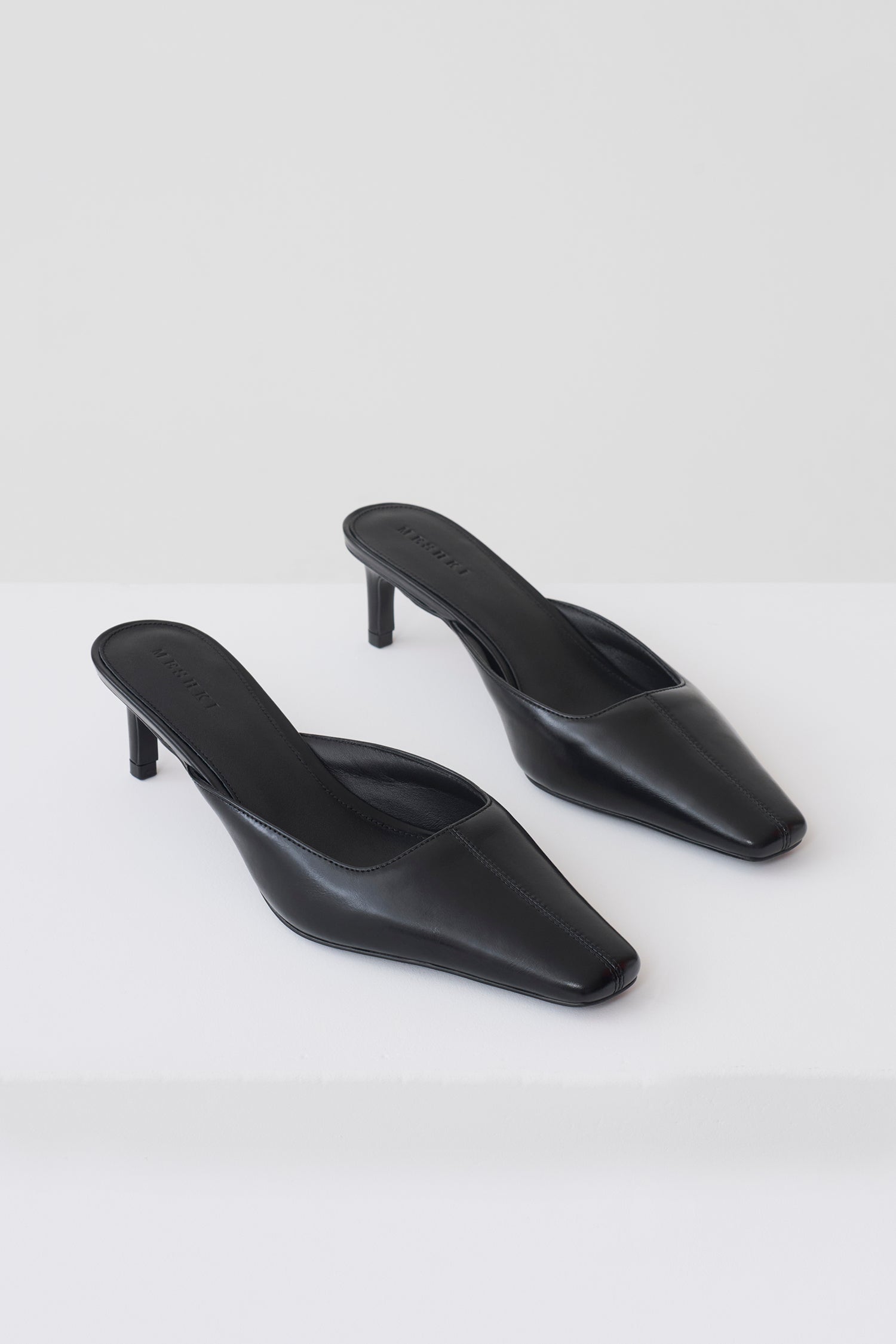 Stevie Pointed Square Toe Mule - Black