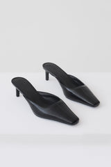 Stevie Pointed Square Toe Mule - Black