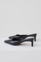 Stevie Pointed Square Toe Mule - Black