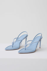 Nikkie Knot Sling Back Heel - Pale Blue Suede