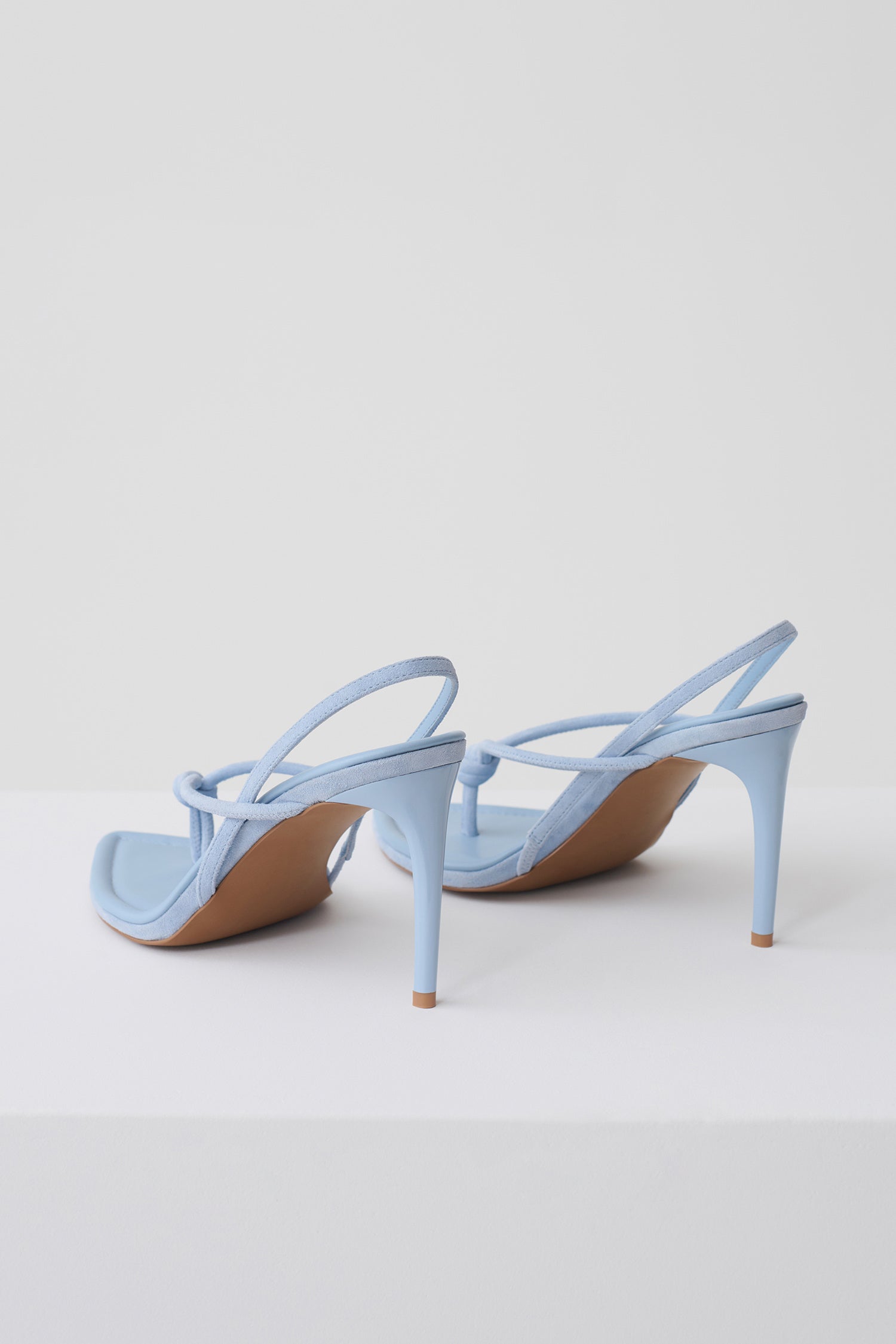 Nikkie Knot Sling Back Heel - Pale Blue Suede