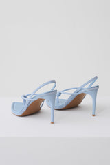 Nikkie Knot Sling Back Heel - Pale Blue Suede