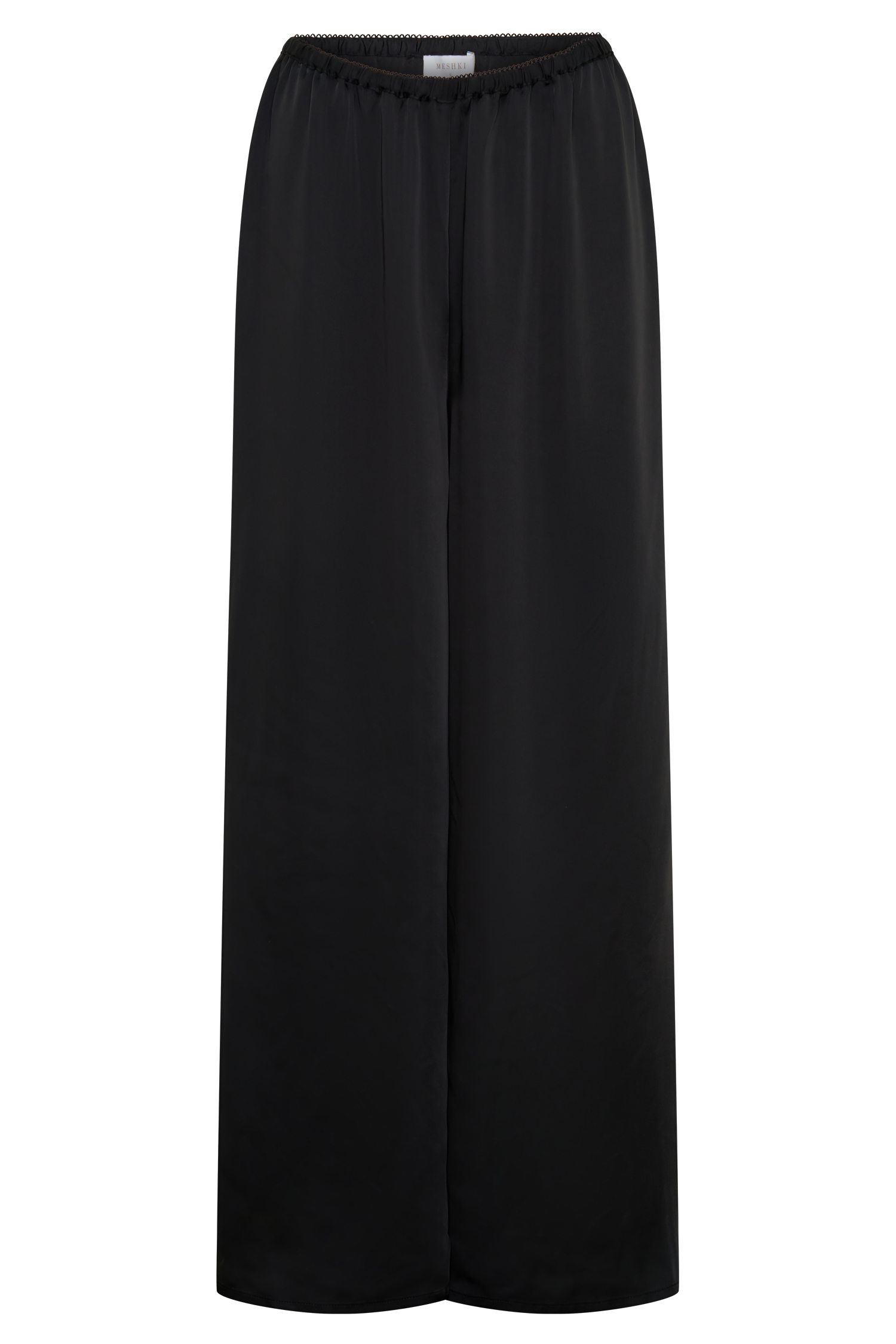 Alysa Satin Straight Pants - Black