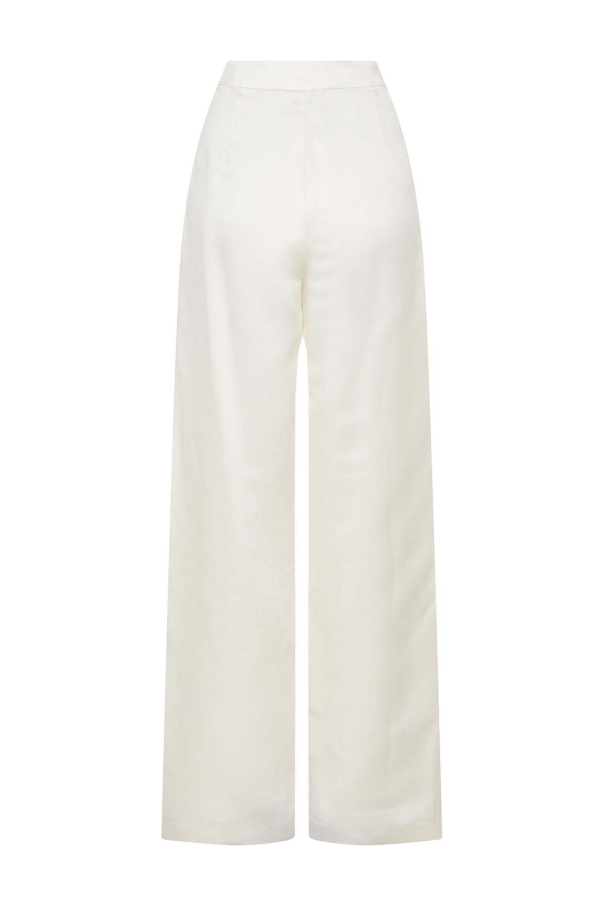 Ada Satin Straight Leg Pant - Ivory
