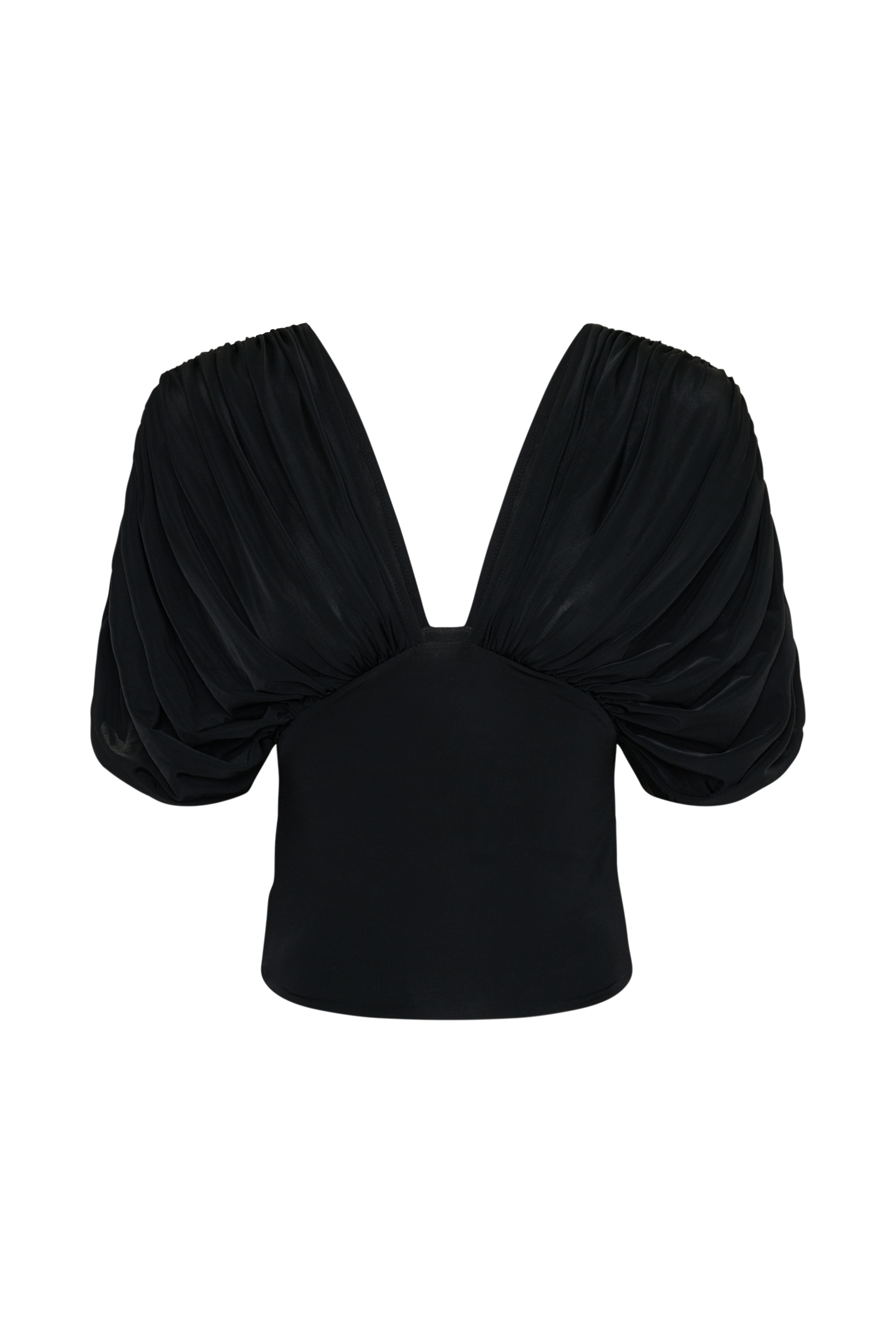 Aerin Gathered Bodice Top - Black