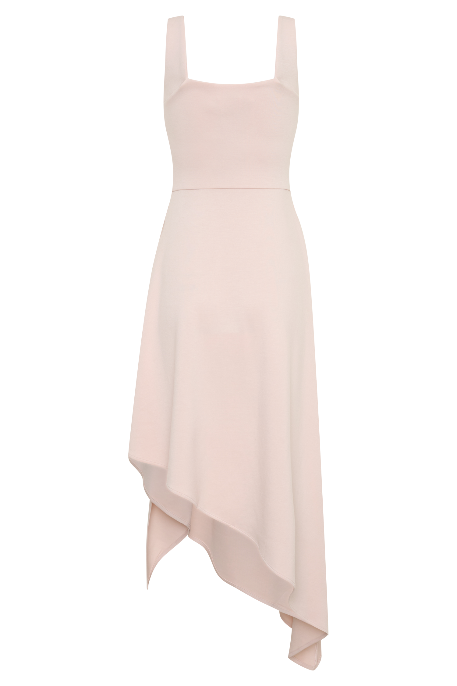 Cellini Asymmetric Hem Midi Dress - Muted Pink