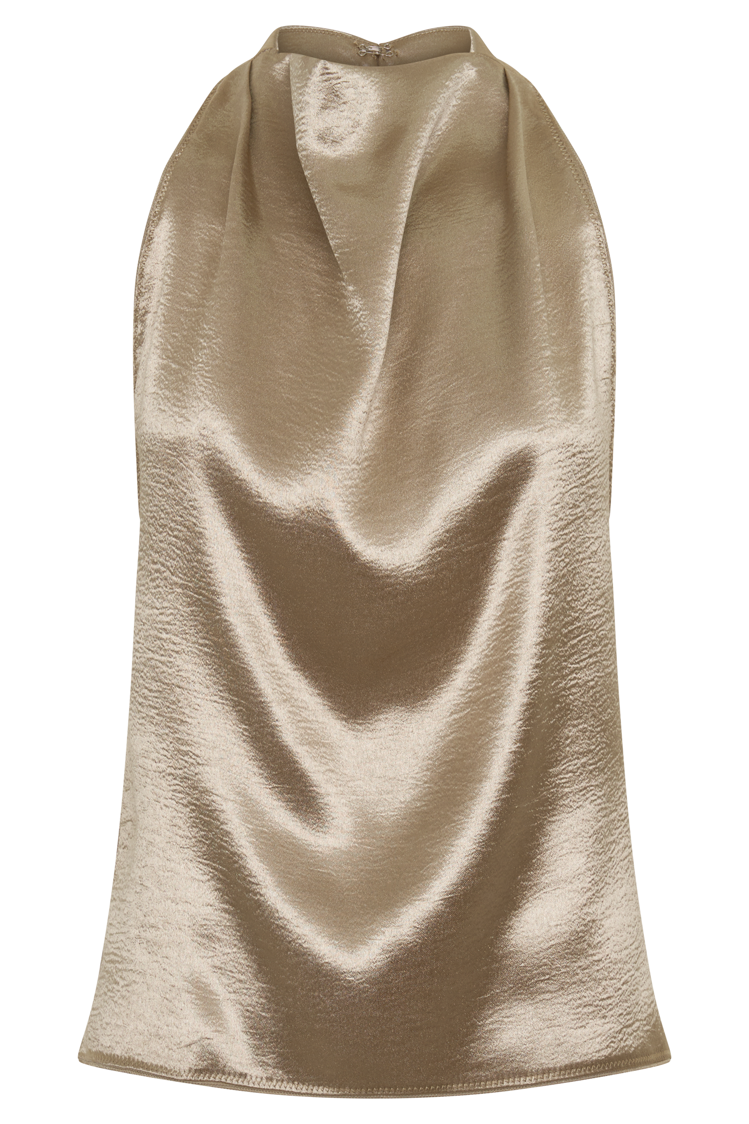 Cleo Satin Halter Top - Gold