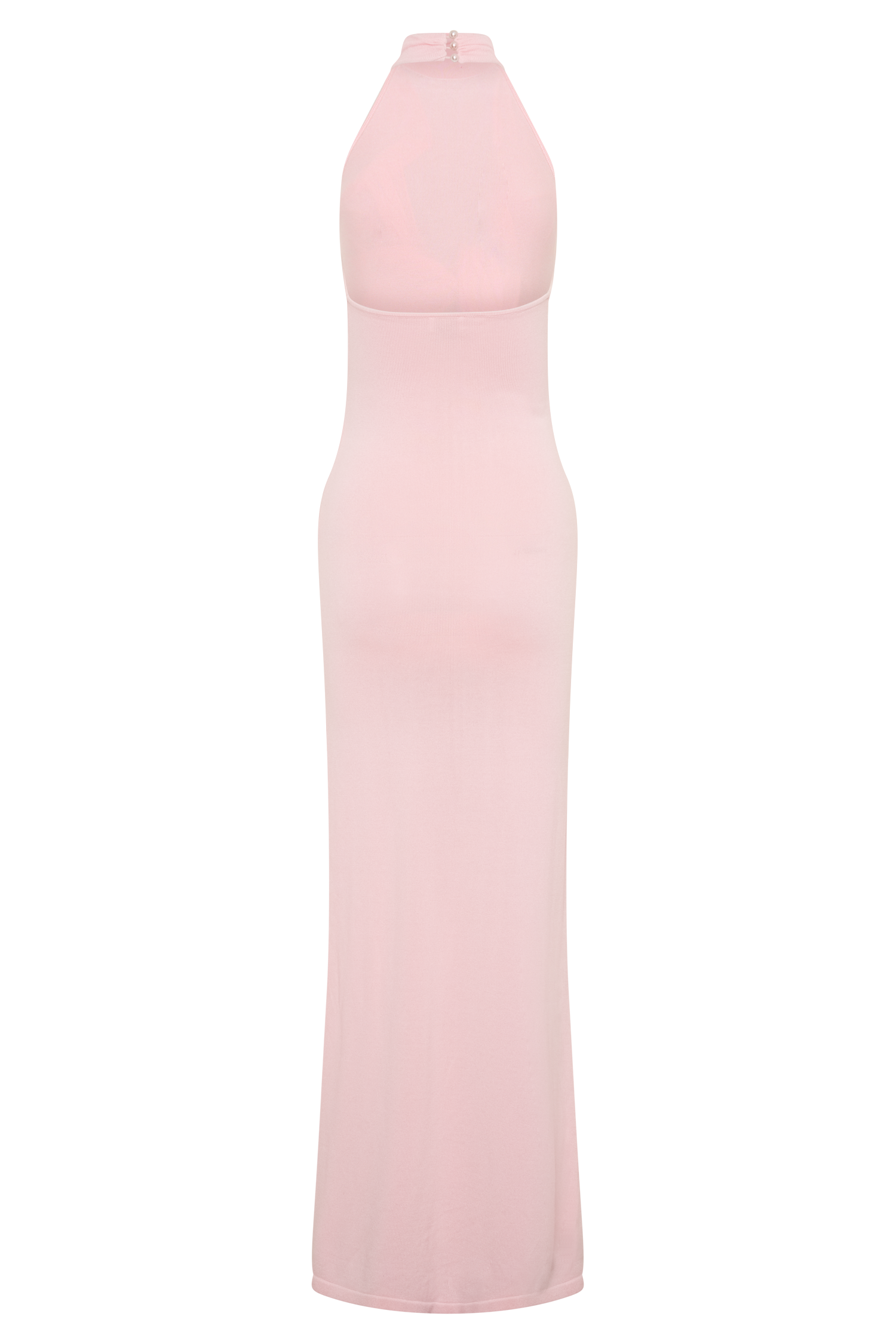 Cindylou Halter Knit Maxi Dress - Baby Pink