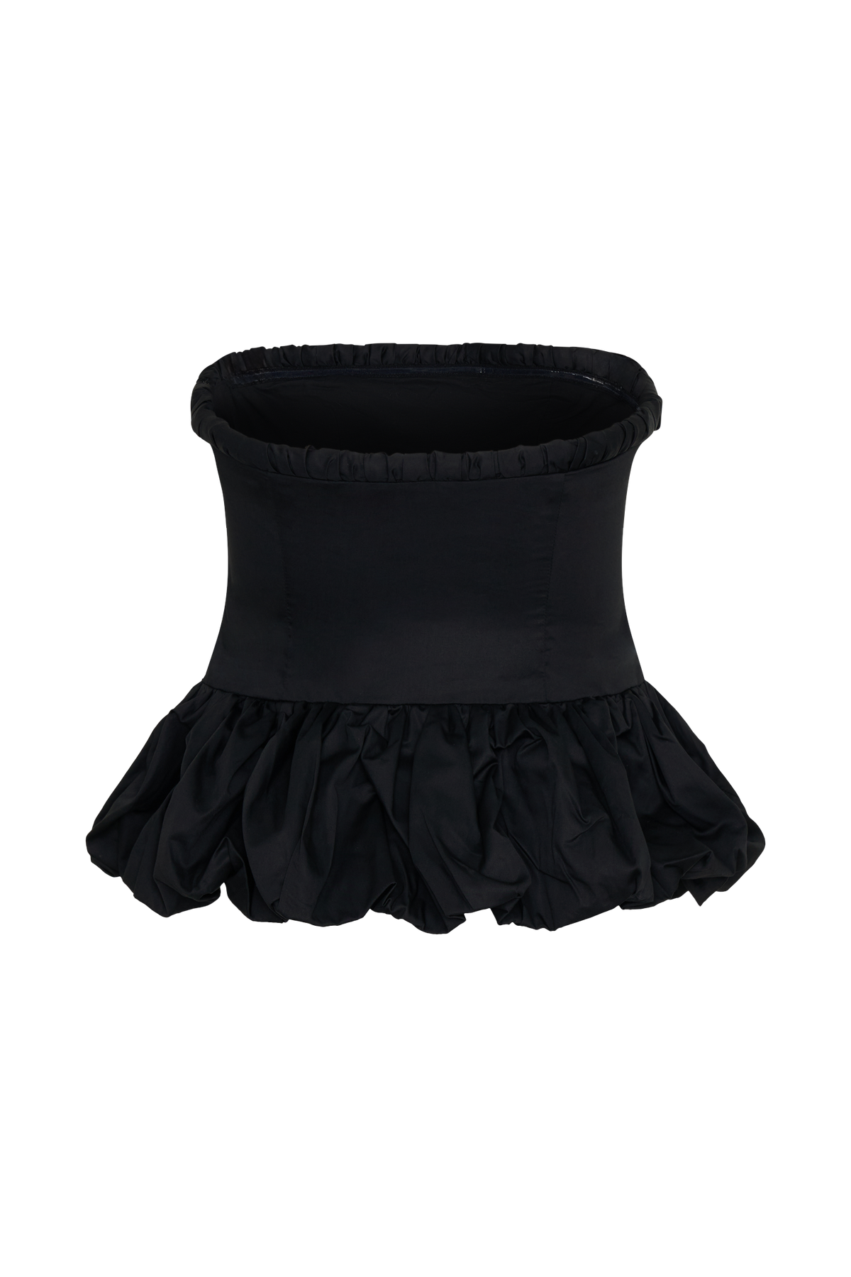 Cora Ruched Strapless Top - Black