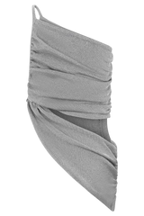 Corah Lurex Drape Knit Top - Silver