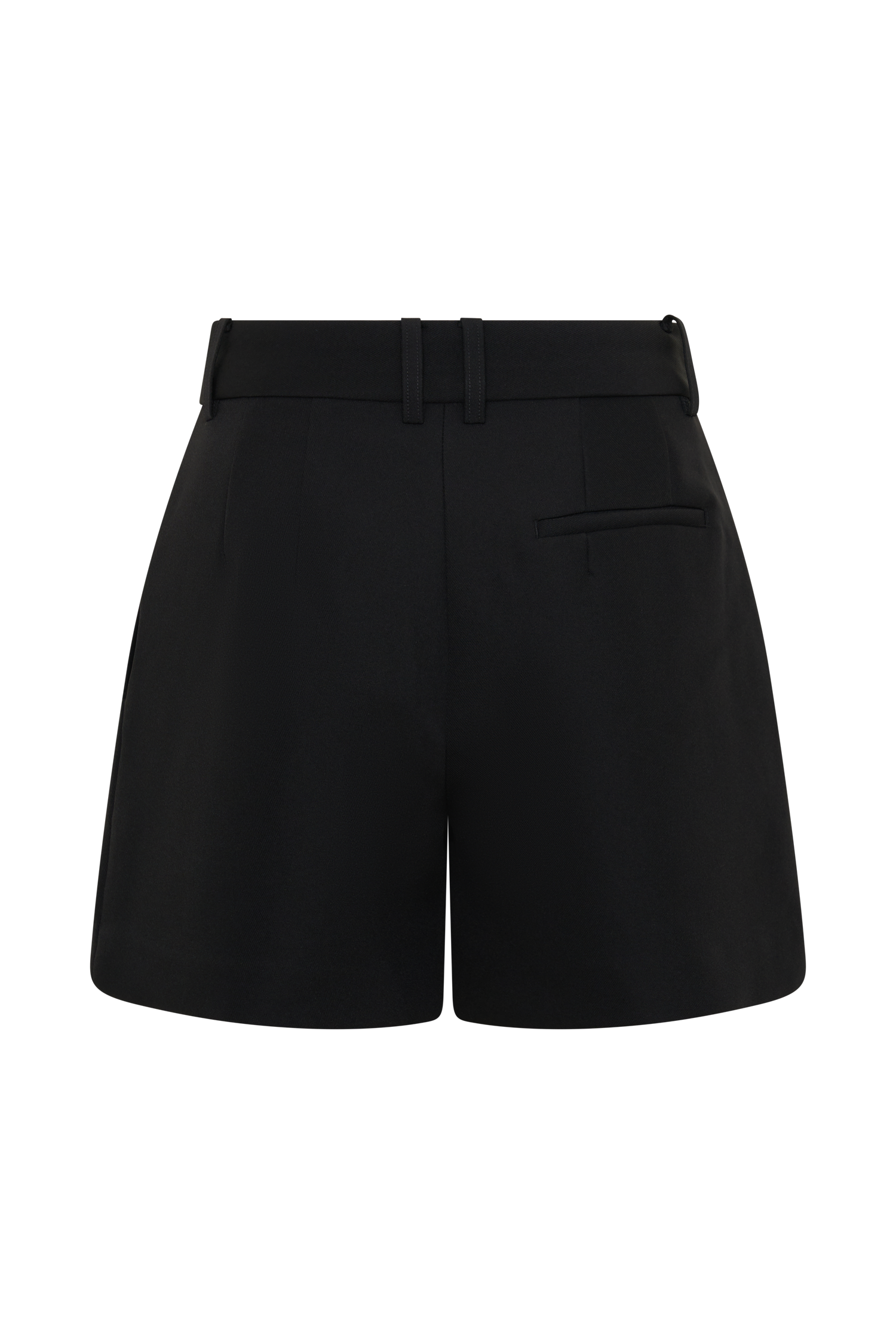 Dominique Pleated Suiting Shorts - Black