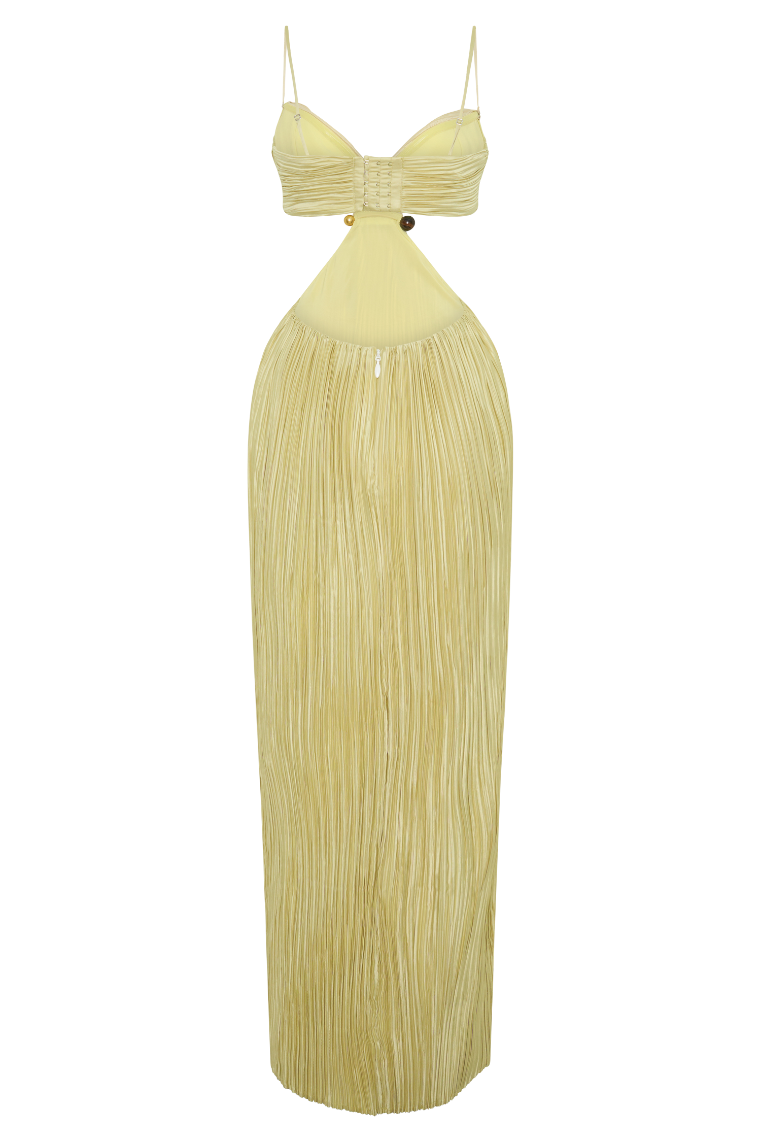 Dana Cut Out Hardware Maxi Dress - Lime Gold