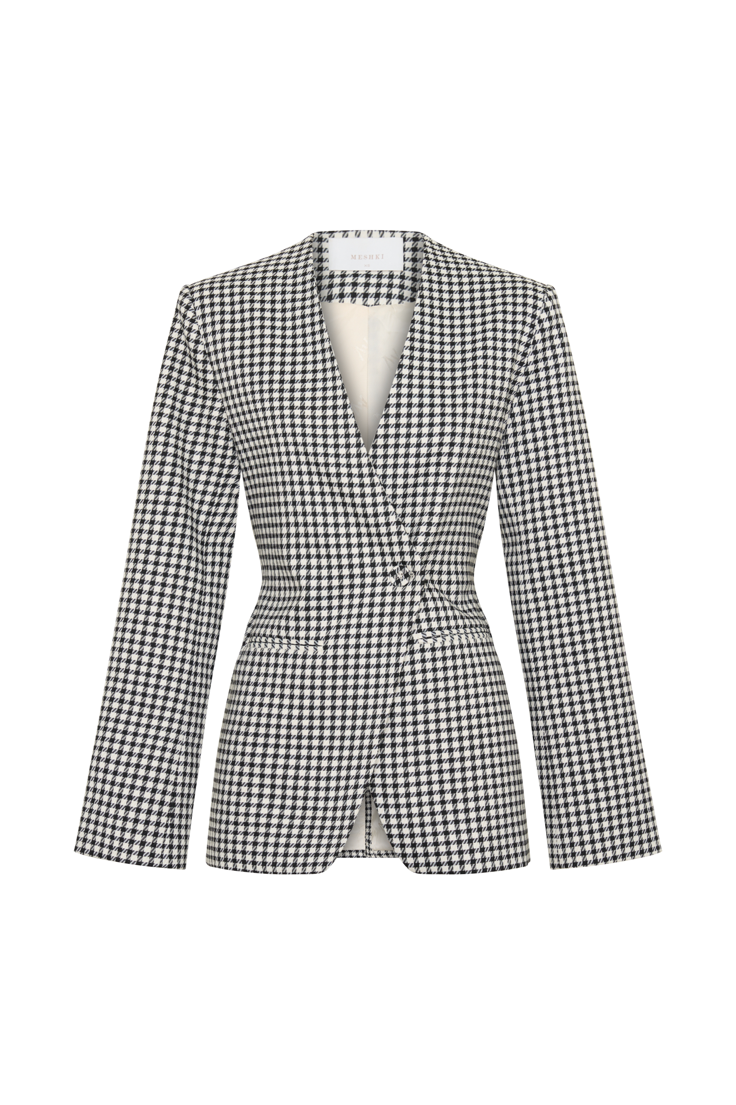 Darcie Drop Shoulder Suiting Blazer - Houndstooth