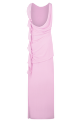 Daria Draped Chiffon Maxi Dress - Light Lilac