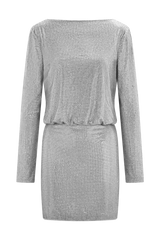 Darius Diamante Cowl Mini Dress - Silver