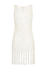 Devlin Macrame Tassel Mini Dress - Ivory