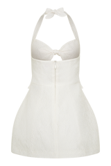 Ella Bow Detail Halter Mini Dress - White