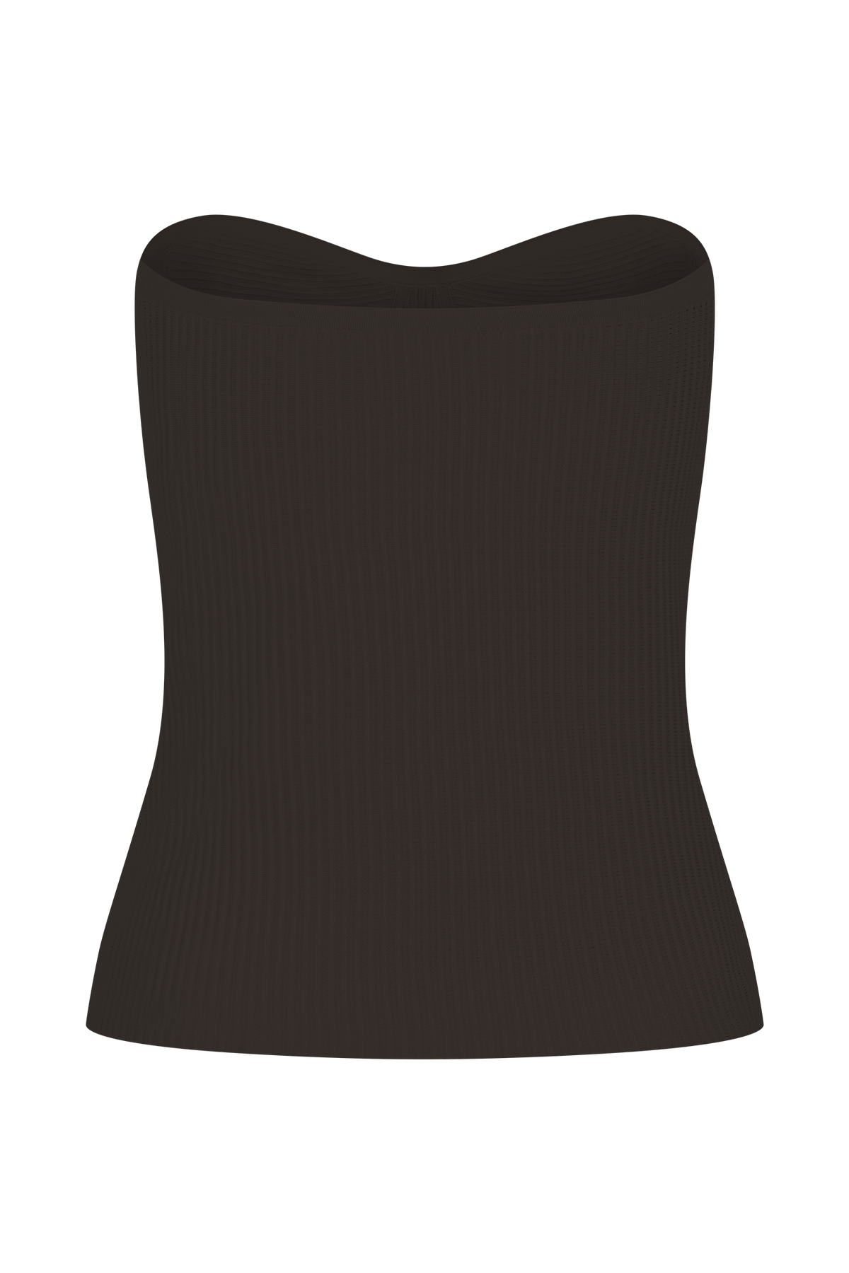 Elodie Strapless Cupped Knit Top - Chocolate