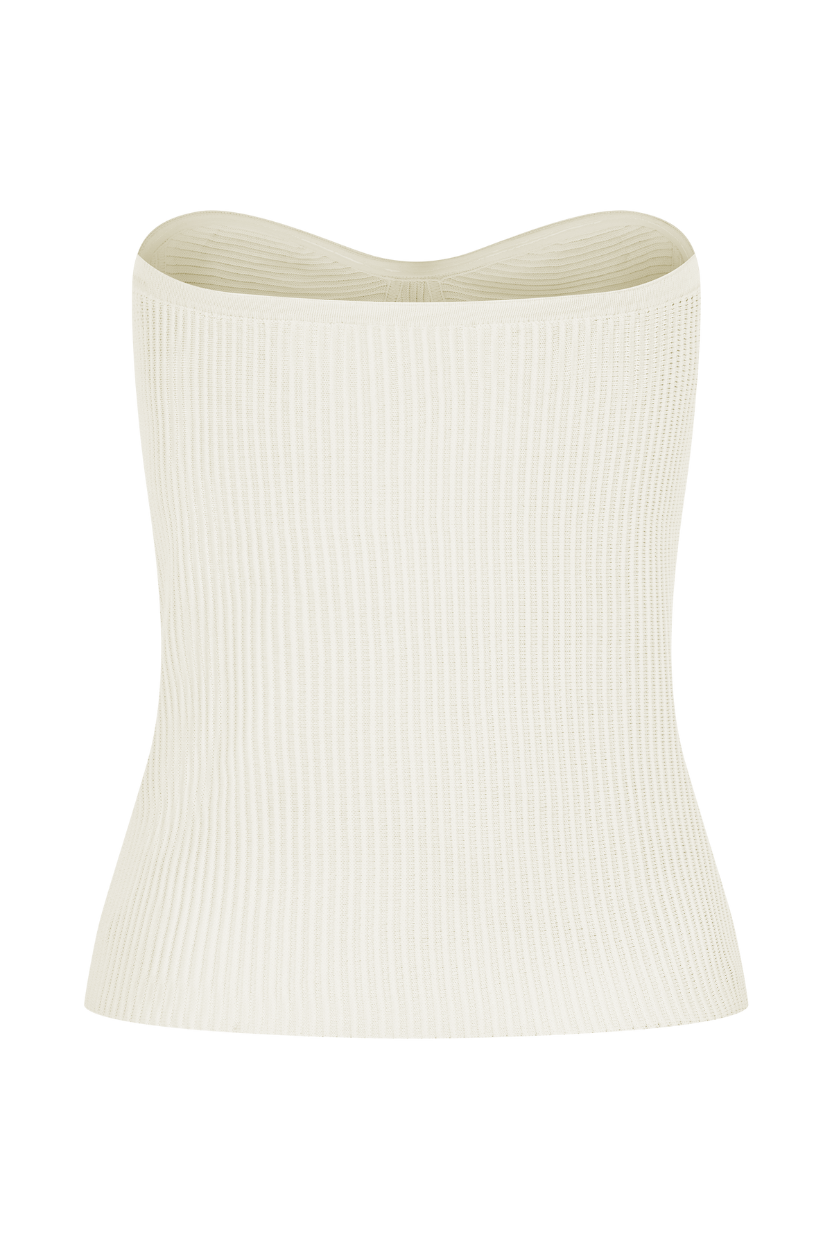 Elodie Strapless Cupped Knit Top - Ivory