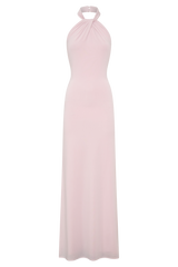 Elyna Slinky Halter Maxi Dress - Pale Pink