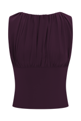 Erina Slinky Open Back Top - Aubergine