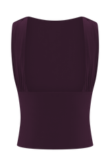 Erina Slinky Open Back Top - Aubergine