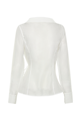 Frankie Organza Cross Over Shirt - White