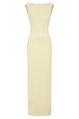 Galilea Crepe Draped Maxi Dress - Lemon