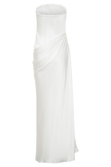 Grace Strapless Draped Waist Maxi Dress - Ivory