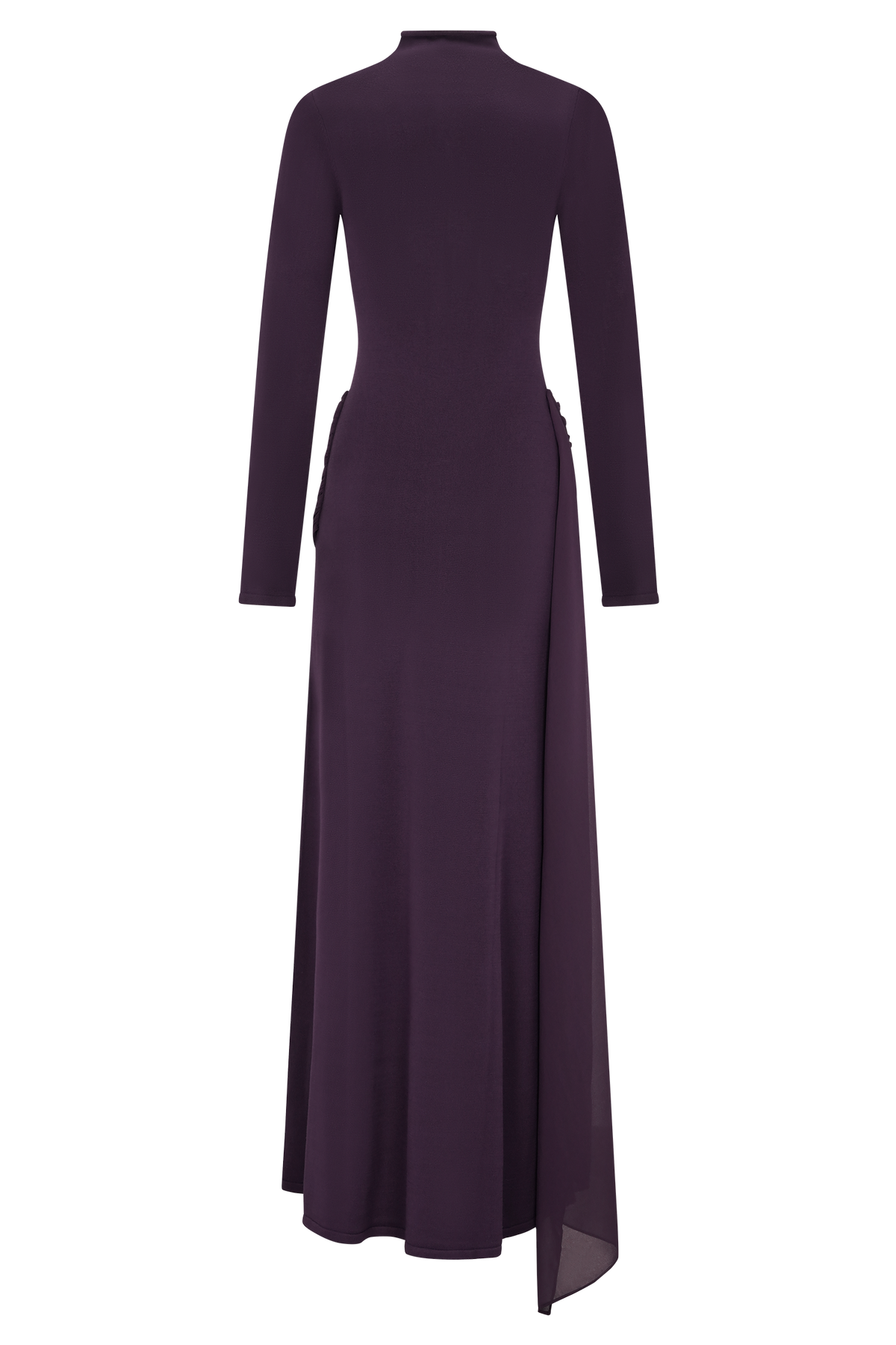 Grayson Knit Chiffon Maxi Dress - Plum