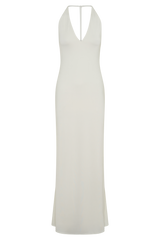 Hana Slinky Plunge Maxi Dress - Ivory