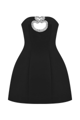 Hilda Embellished Strapless Mini Dress - Black