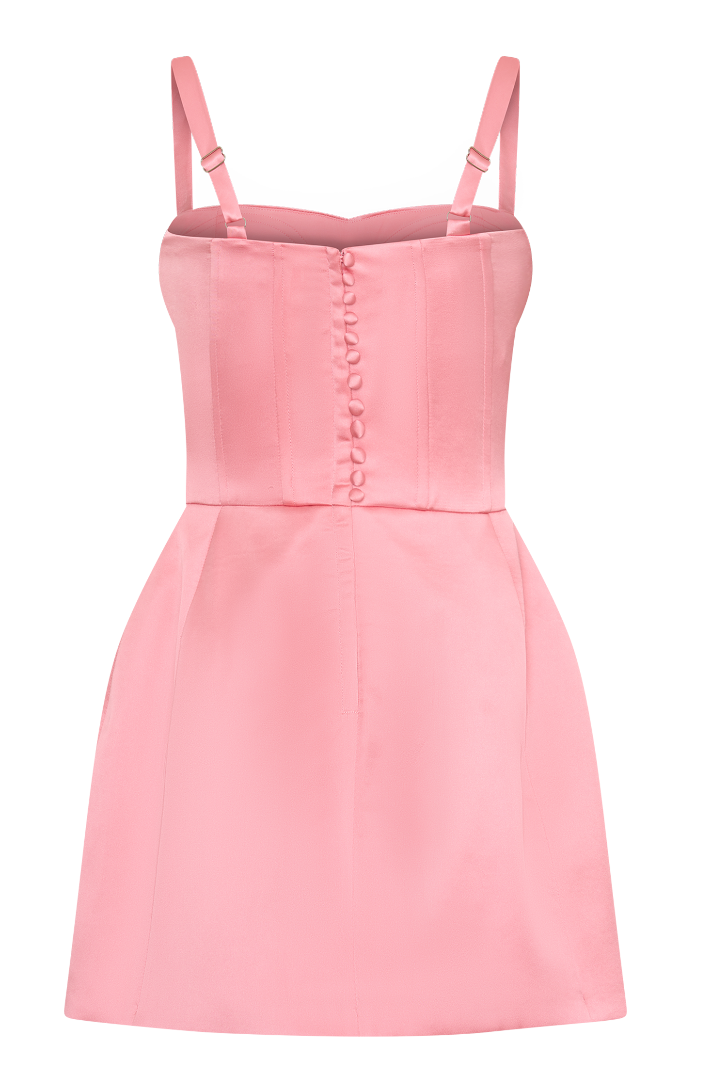 Isabel Satin Corset Mini Dress - Pink