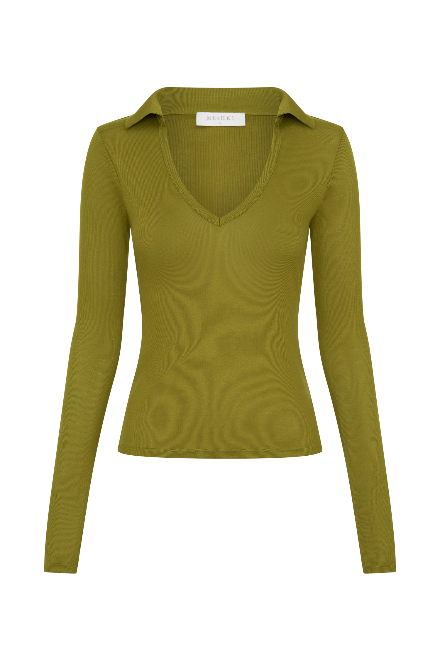 Jessina Collared Long Sleeve Top - Olive