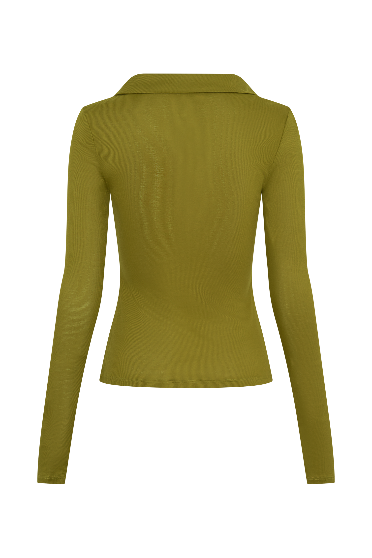 Jessina Collared Long Sleeve Top - Olive
