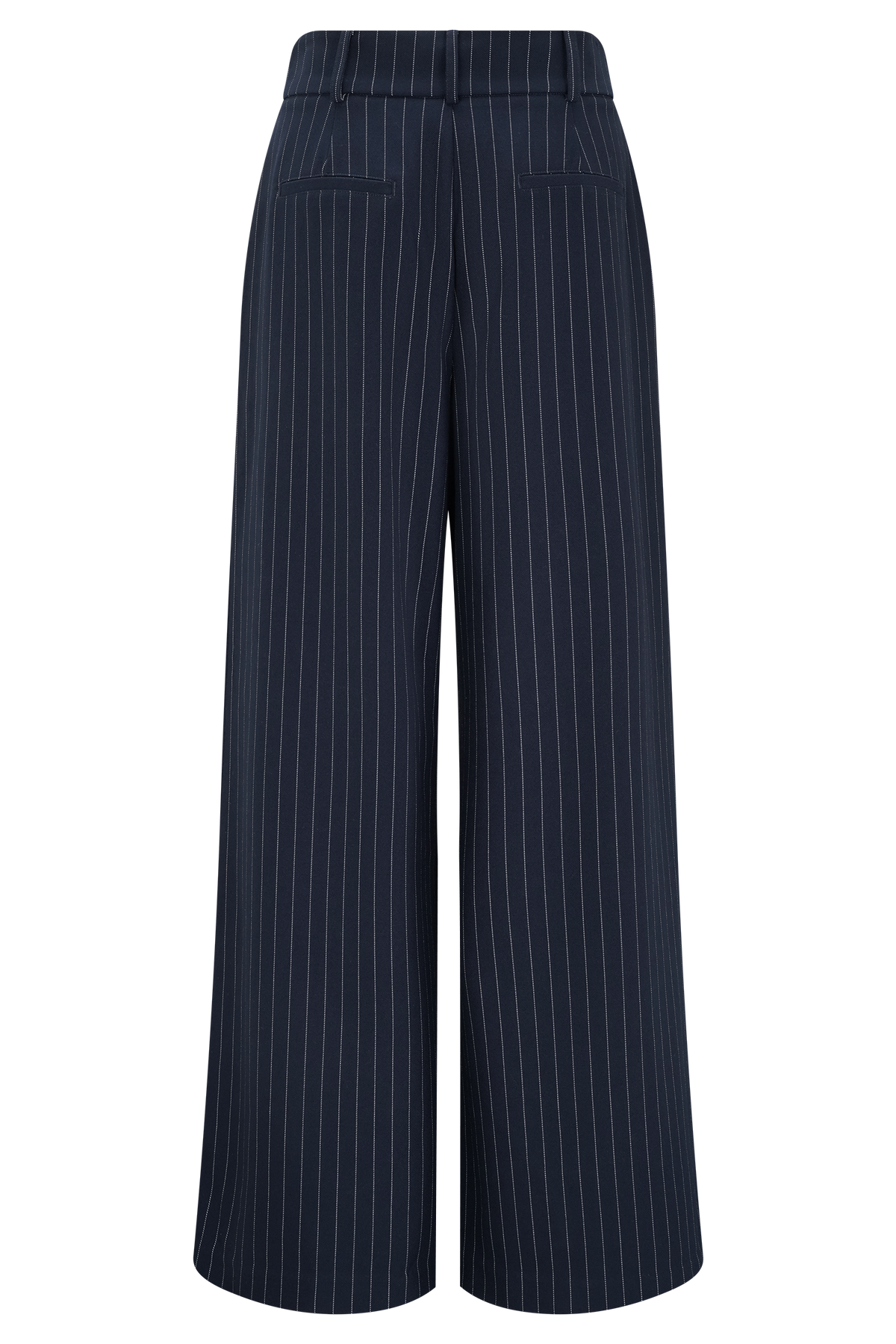 Jacqueline Pleated Wide Leg Pants - Navy Pinstripe