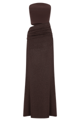 Jasiel Strapless Knit Maxi Dress - Chocolate