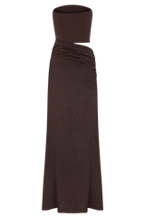 Jasiel Strapless Knit Maxi Dress - Chocolate